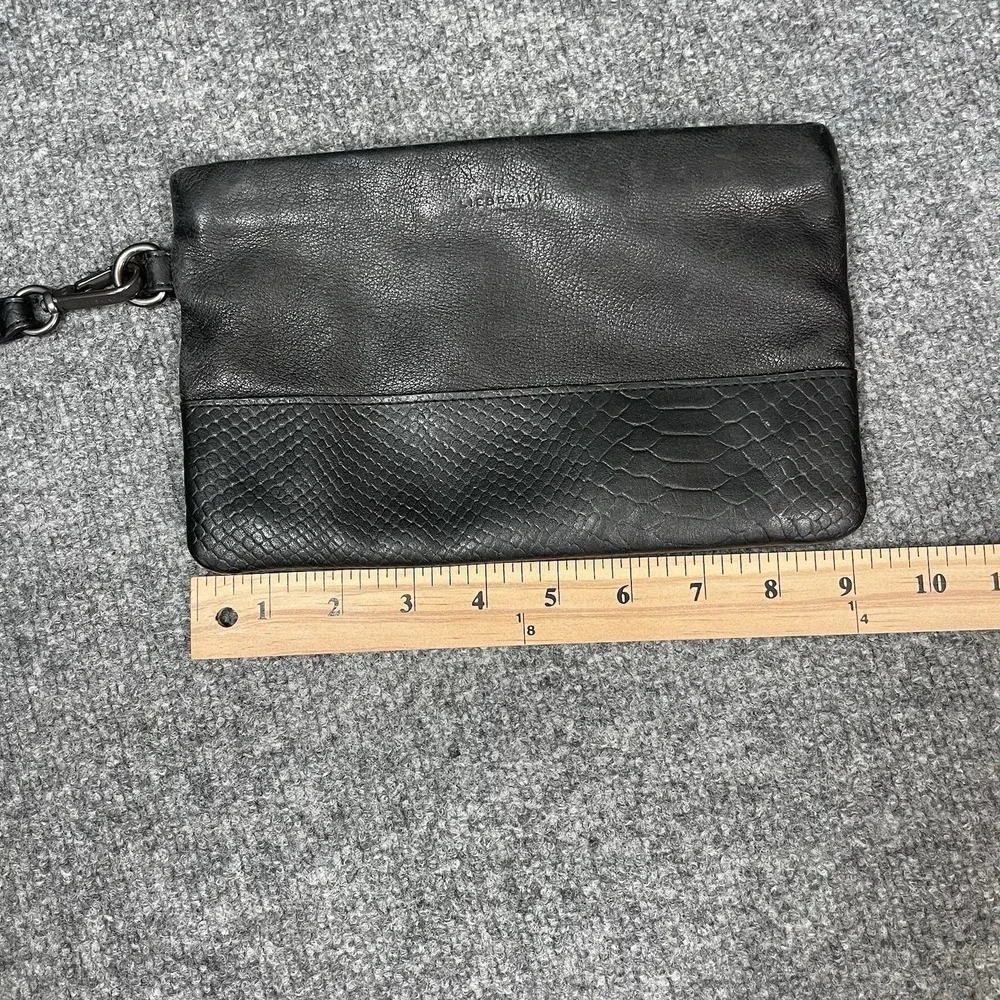 Liebeskind Berlin Leather Wristlet Clutch Wallet Women's Black Phone Carrier